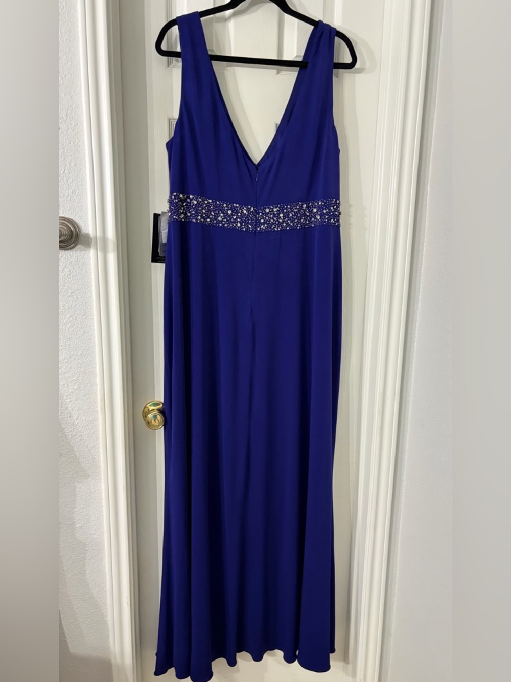 JS Boutique Purple Beaded Waist Maxi Dress